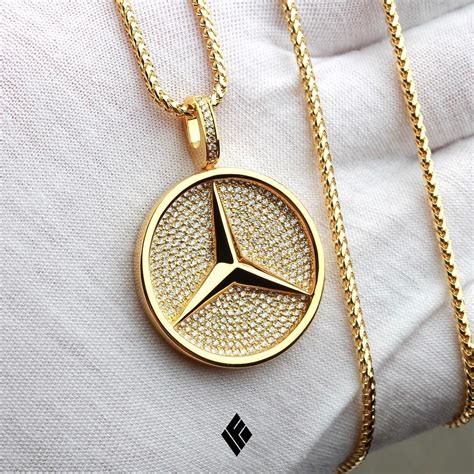 mercedes benz necklace|14k gold mercedes benz pendant.